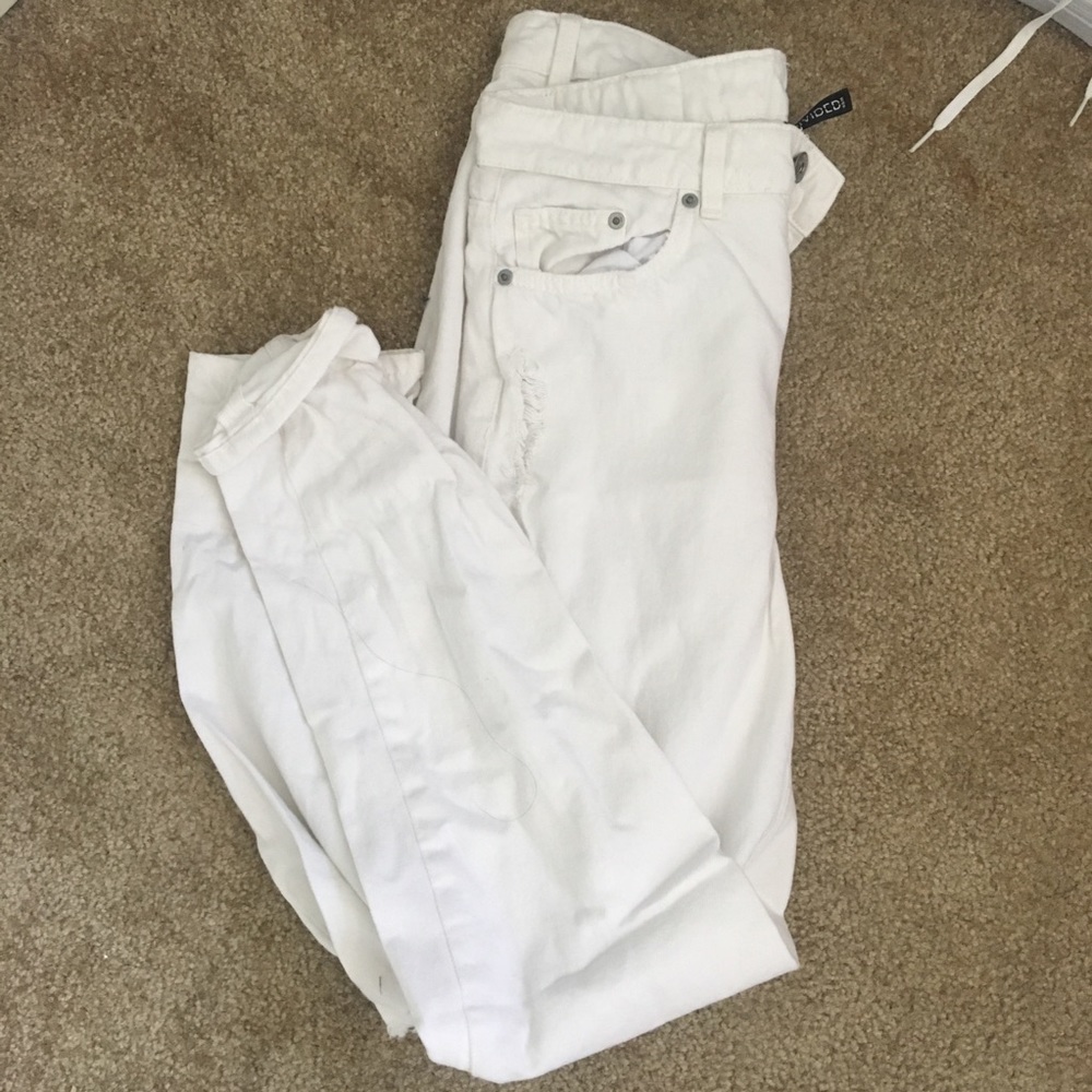 H&M white ripped jeans